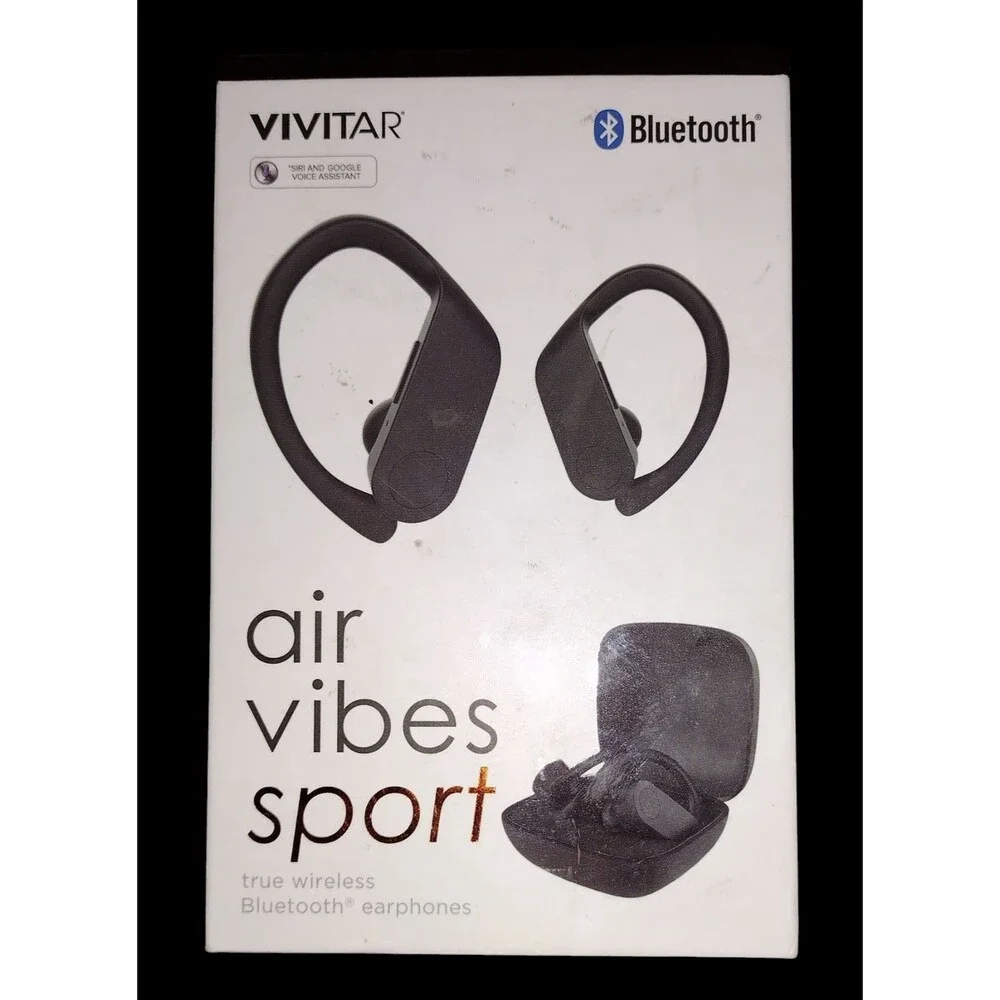Vivitar Air Vibes Sport Earphones BLUETOOTH true wireless Charging Case (As Is)